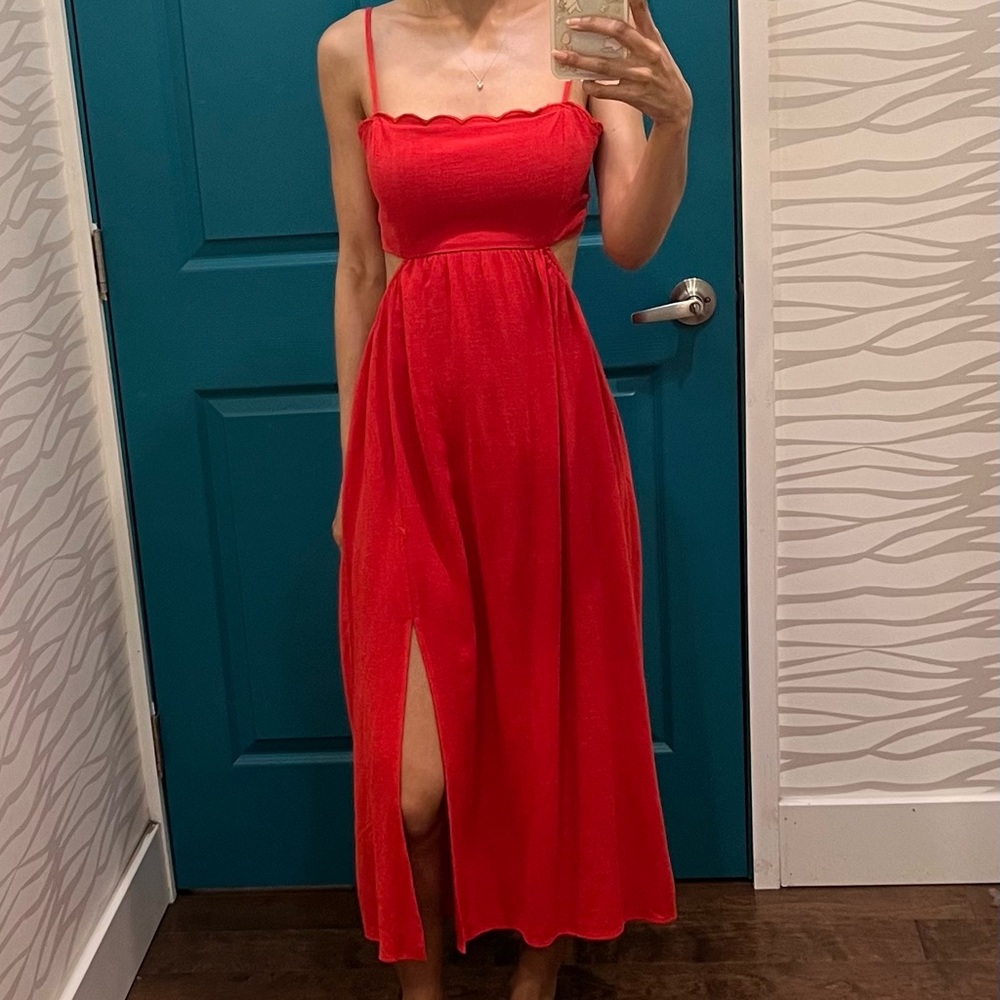 Red Slit Dress